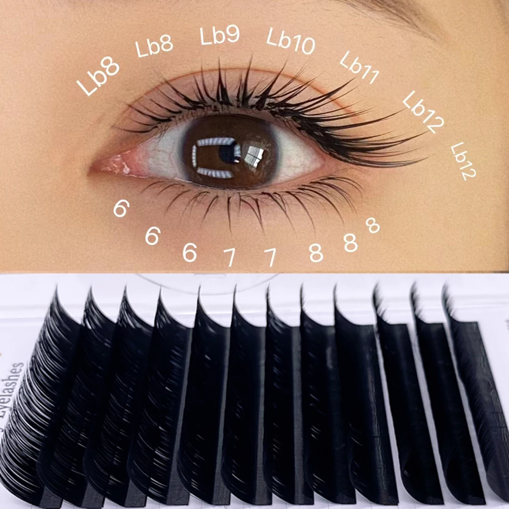 Camellia False Eyelashes LC LB Easy Fan Mink Eyelash Extensions Natural Soft Fairy Individual Lashes Russian Volume Premade Fans