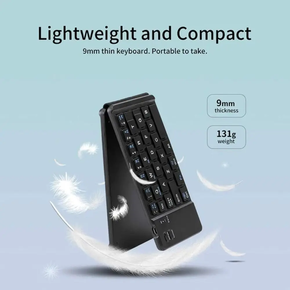 Fashion Slient Wireless Folding Keyboard Mini Rechargeable Bluetooth Keyboard Slim Design Universal Foldable Keyboard Notebook