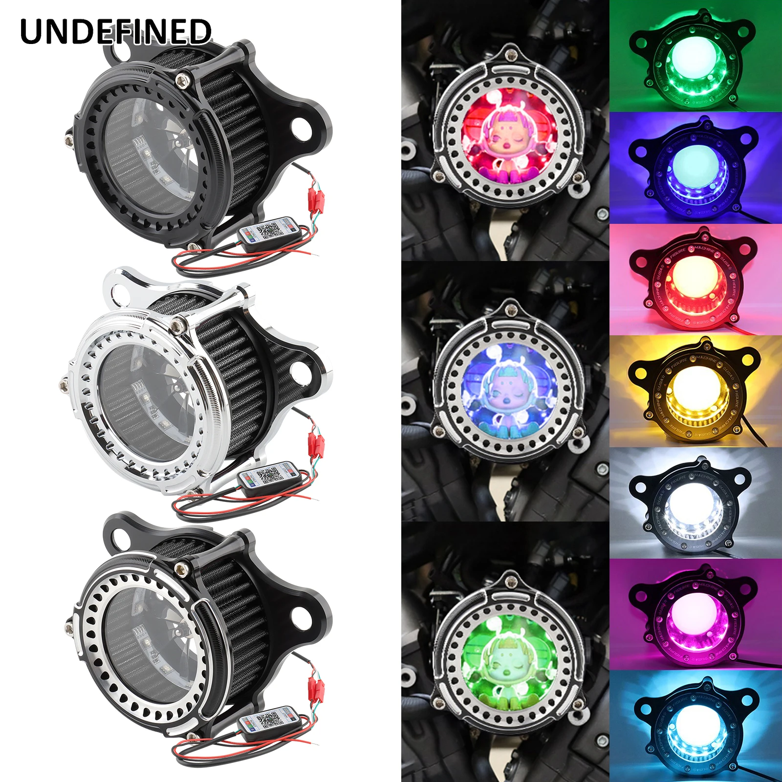 Air Cleaner Intake Filter LED Strip Light For Harley Sportster XL883 1200 Iron 883 72 Forty-Eigh 1991-2023 Freewheeler Replace