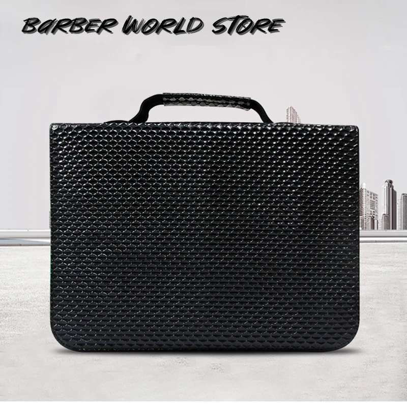 Professional 24-Slot Barber Scissors Organizer - Zipper Style Scissor Bag PU Leather Salon Storage Case for Hairdressing Tools