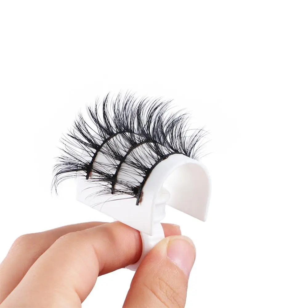 Portable White Hand Held Plastic Eyelash Grafting Eyelash Glue Holders Ink Cup Rings Eyelash Extension Tool Eyelash Pallet