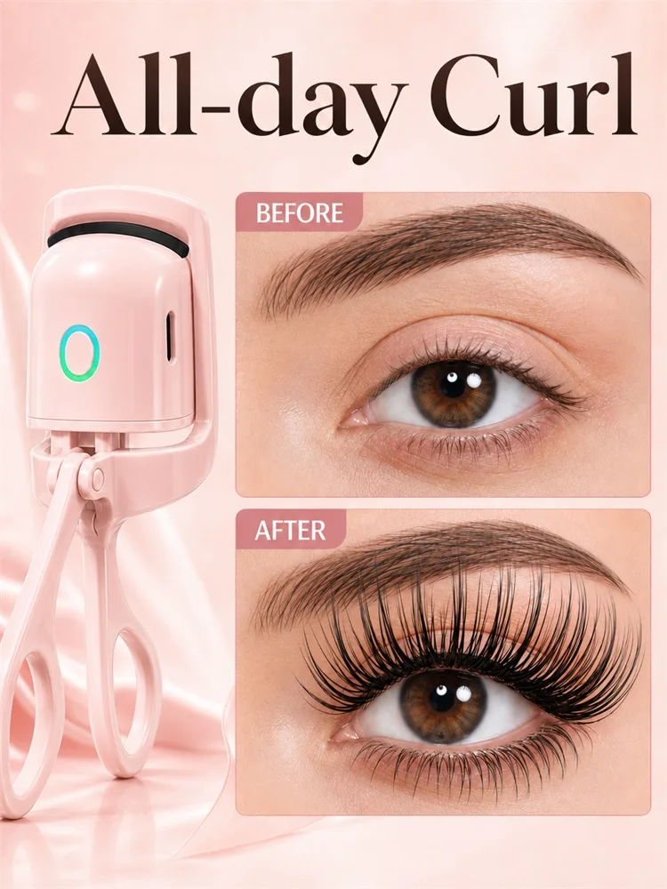 Electric Eyelash Curler, Effortless Curling for Natural Lashes, Hand‑Held Cosmetic Accessory for Daily Eye Makeup
