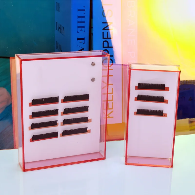 Colorful False Eyelash Storage Box Acrylic Pallet Glue Display Pad Lash Stand Holder Grafted Eyelash Extensi Plastic Makeup Tool