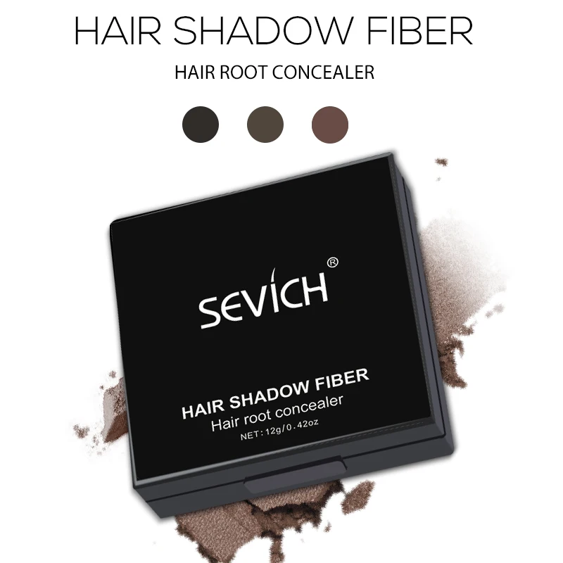 Sevich 12g Hair Line powder compact Waterproof Dark Brown Hair shadow Powder 3 Colors Hair Concealer Powder Instantly Cover Up