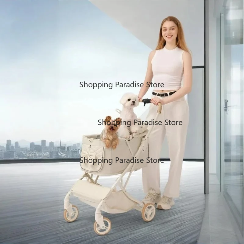 Dog Stroller Foldable Breathable Puppy Carrier Universal Front Wheel 360 ° Strollers	portable Pet Travel Supplies Accessories