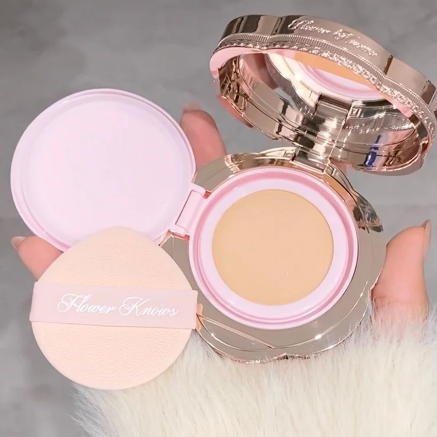 Flower Know Bunny Garden Air Cushion CC Cream Hydrating Concealer Light Coverage Long-Wearing Natural Glow Face Base Makeup