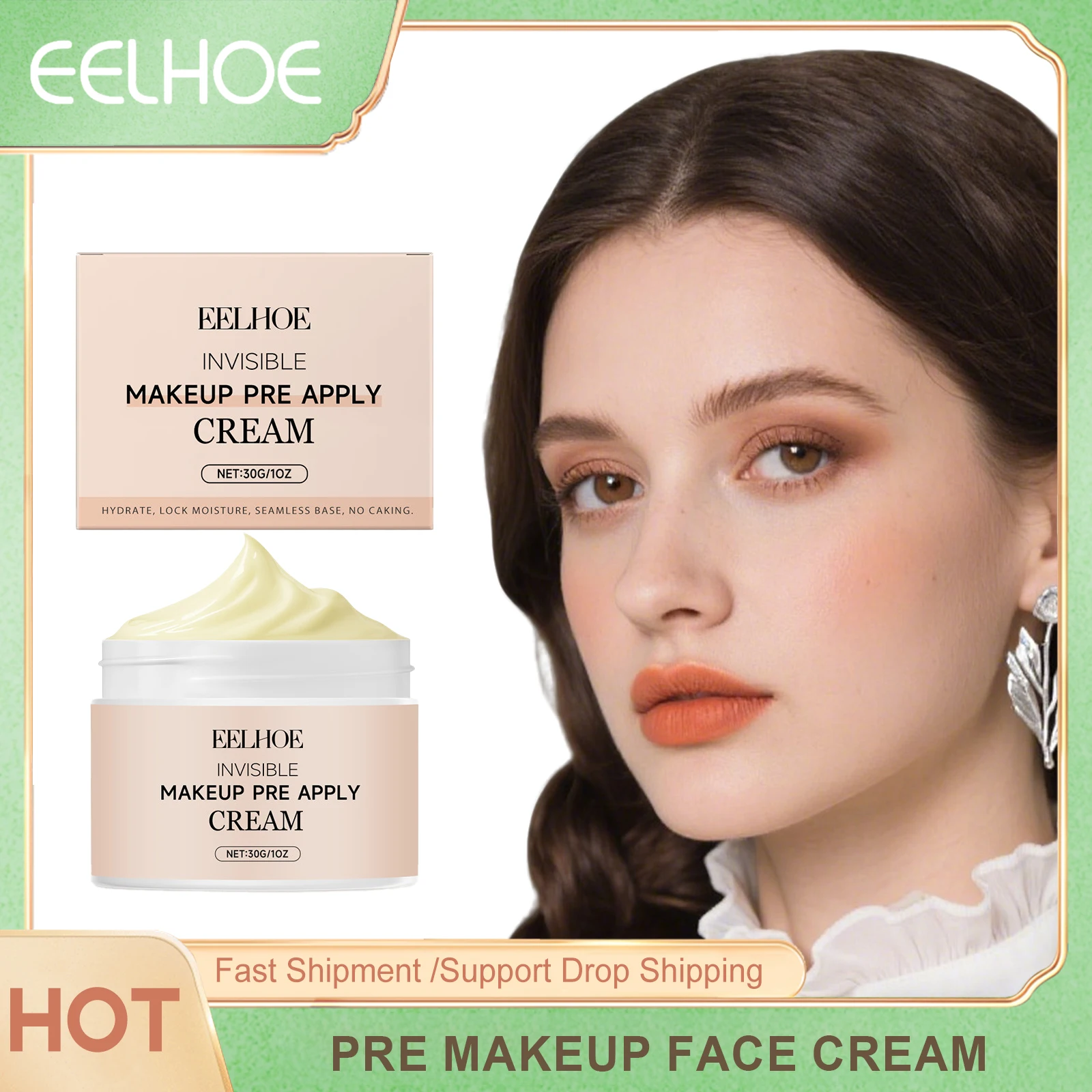 Eelhoe Pre Makeup Face Cream Light Weight Keep Brighten Pores Oil Control Lasting Nourishing Moisturizing Base Foundation Creams