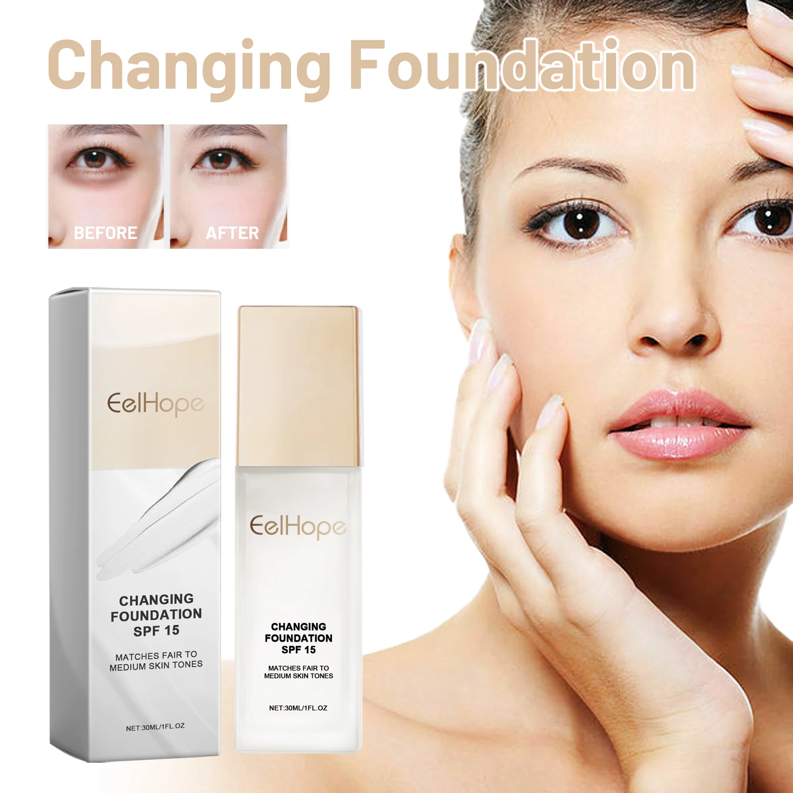 Moisturizing Foundation Moisturizing for A Long Time, Natural Light Base Makeup, Covering Skin Blemishes Foundation