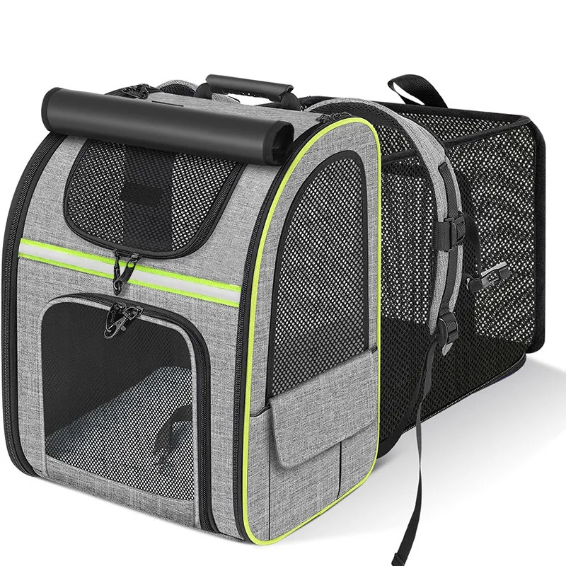 Portable Expandable Cat Carrier Foldable Breathable Large Space Pet Travel Handbag Large Capacity Pet Bag for Outdoor Car Use
