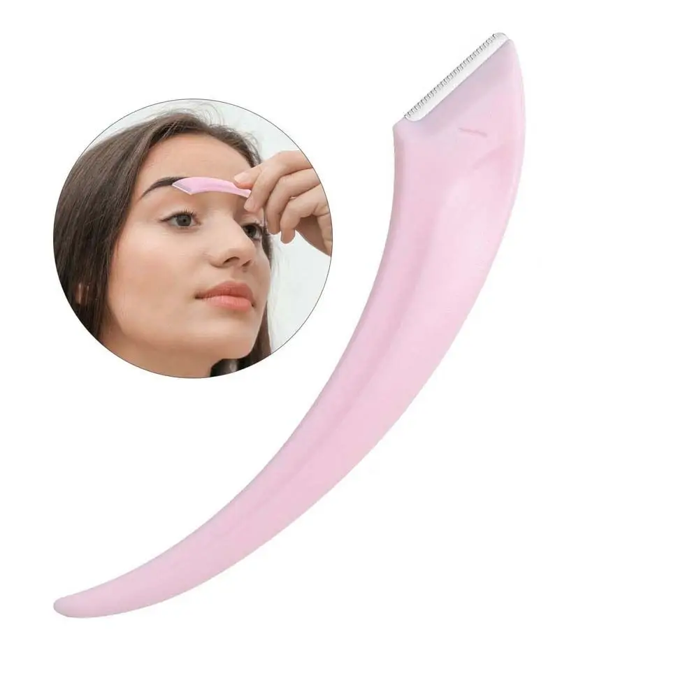 Curved Moon Shaped Curved Eyebrow Trimmer Facial Hair beard grooming Makeup Tool Curved Eyebrow Shaper Shaver Stainless Steel