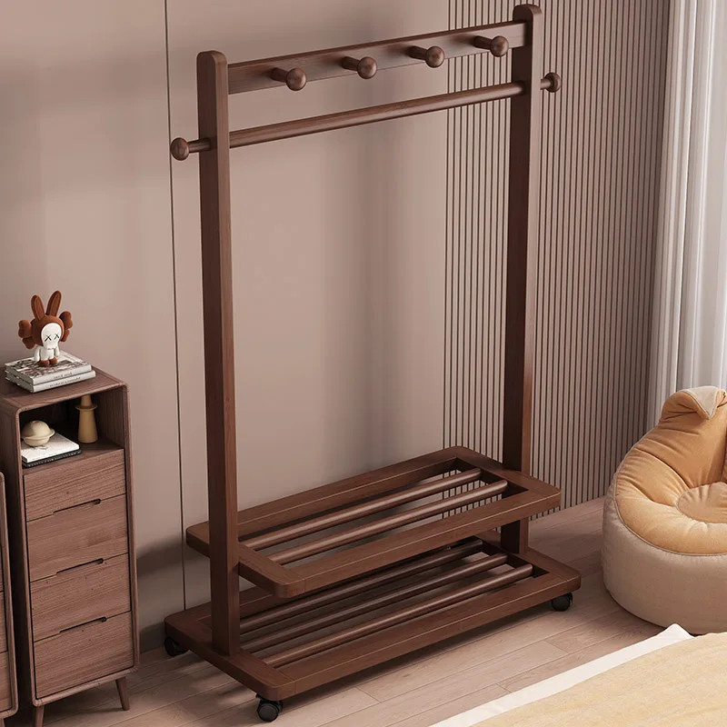 Wooden Wardrobes Coat Racks Standing Storage Adjustable Dress Coat Racks Garment Minimalist Porte Manteau Trendy Furniture