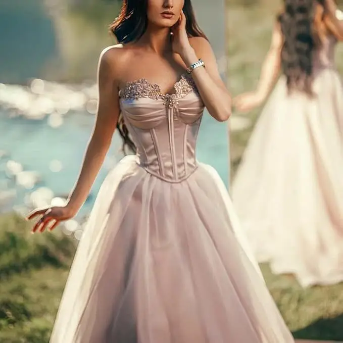 Elegant Evening Formal Dress 2026 Sweetheart Lace Appliques Beads Satin Tulle Prom Pageant Party Gowns Birthday Dresses