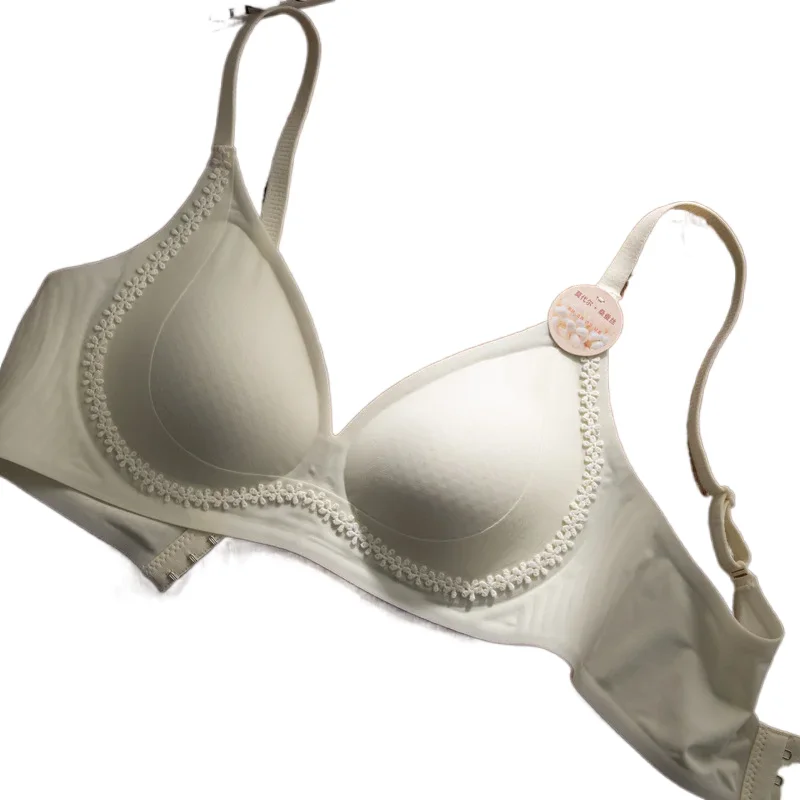 KUCLUT Kbra Breathable Women's Underwear Wireless Thin Summer Bra Comfortable Nylon Fabric Soft Support Lightweight Flower ...