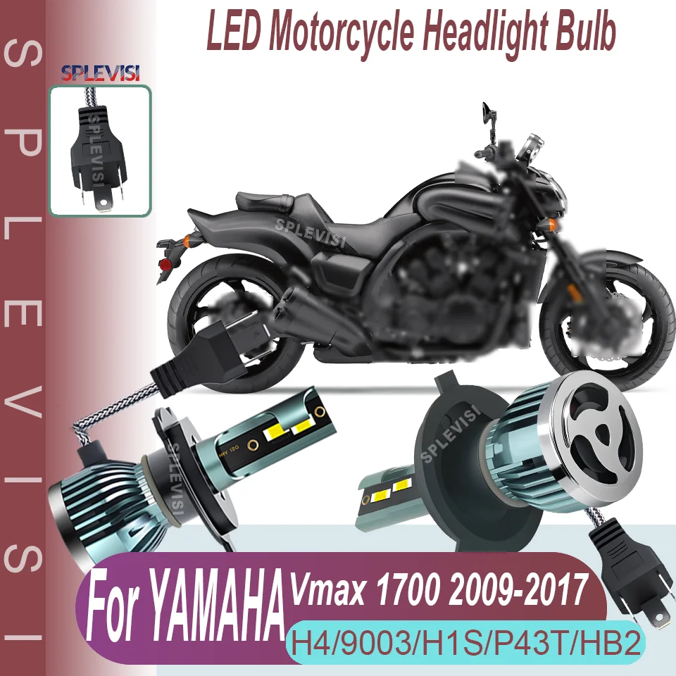 H4 9003 LED Plug and Play Motorcycle Headlight Conversion For Yamaha Vmax 1700 2009 2010 2011 2012 2013 2014 2015 2016 2017