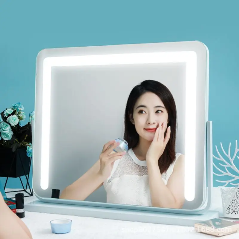 Lighted Vanity Makeup Mirror with Light Tabletop with Detachable 15X Magnification 3 Color Modes Touch Control 360 Rotation