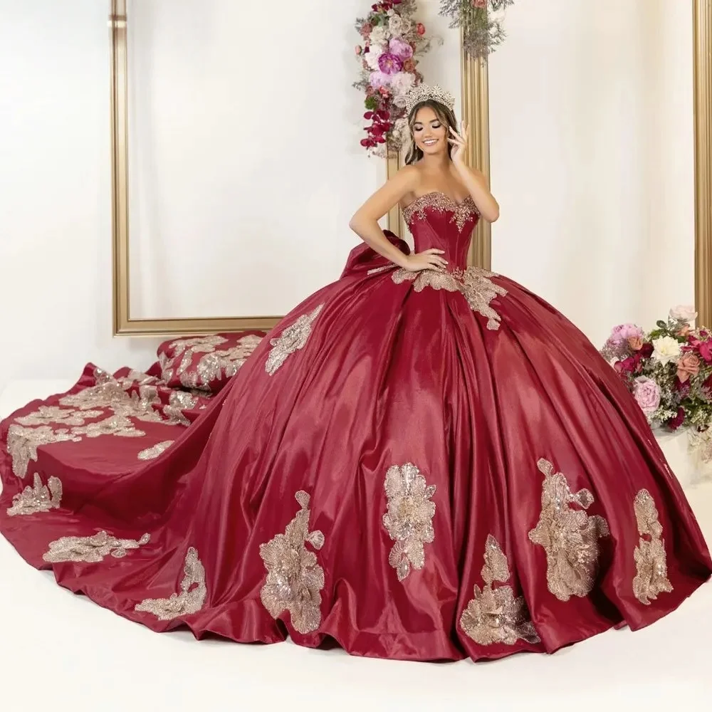 Puffy Charro Quinceanera Dresses Ball Gown Sweetheart Appliques Beaded Mexican Sweet 16 Dresses 15 Anos Customized