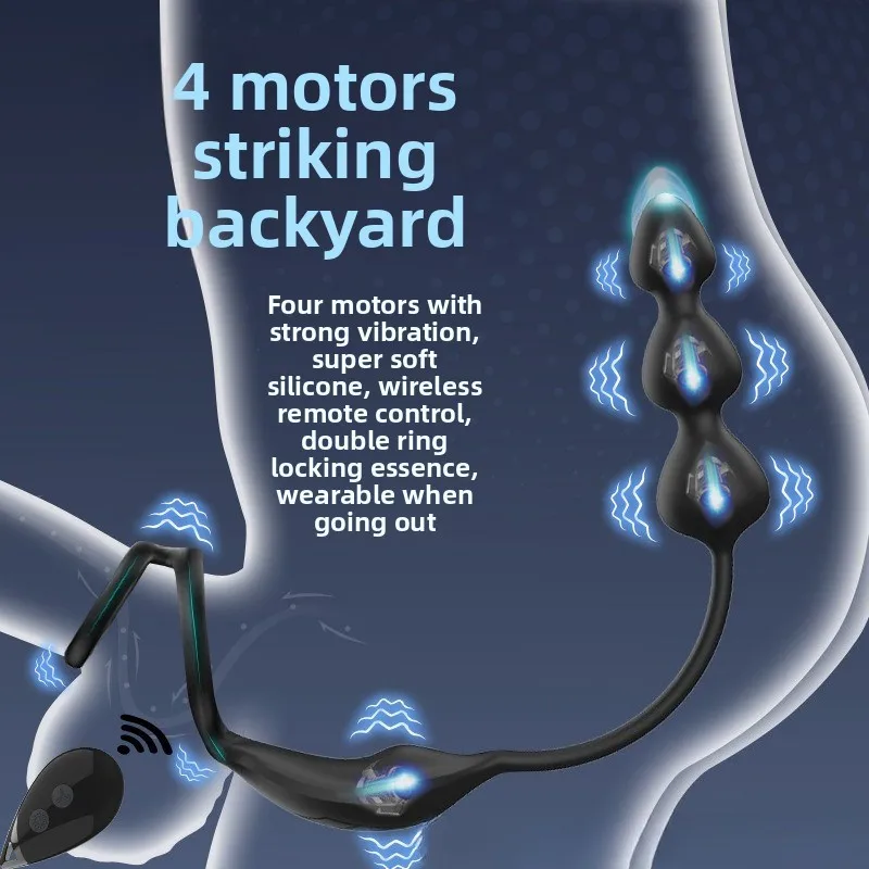 New Anal Plug Prostate Massage Wireless Remote Control Vibration Charging Movement Soft Silicone Silent Wear Single Men Out