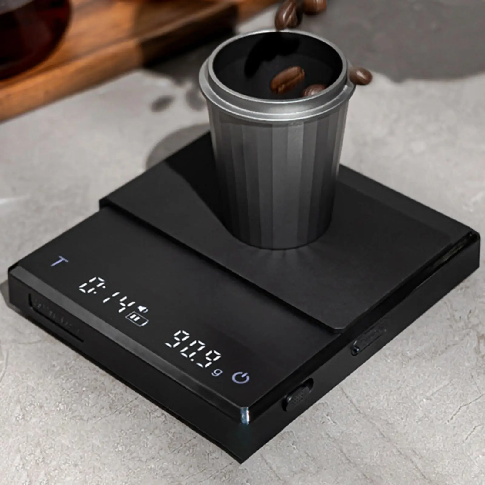Coffee Scale with Timer 2kg/0.1G USB Professional Touch Sensor Espresso Scale Electronic Weighing Scale for Kitchen Accessory