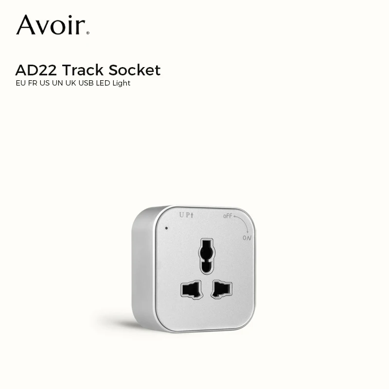 Avoir AD22 Square Track Socket Adapter Electrical Outlets Usb Wall Socket Plastics Universal Plug Kitchen Accessories Eu Sockets