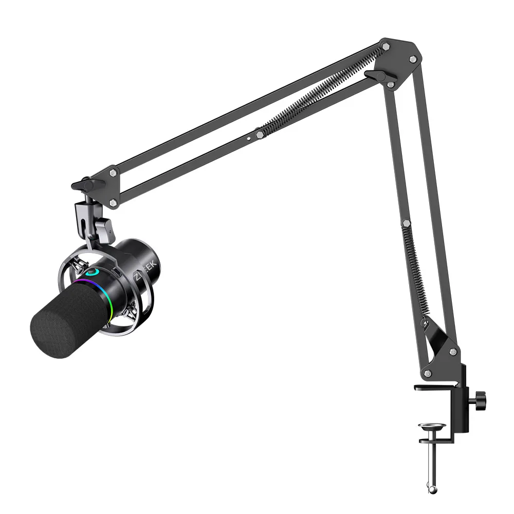 ZLEEK WM8 USB/XLR Dynamic Microphone Tap-to-Mute Button/RGB Light/Headphone Jack for Gaming Recording Streaming Youtube Podcast