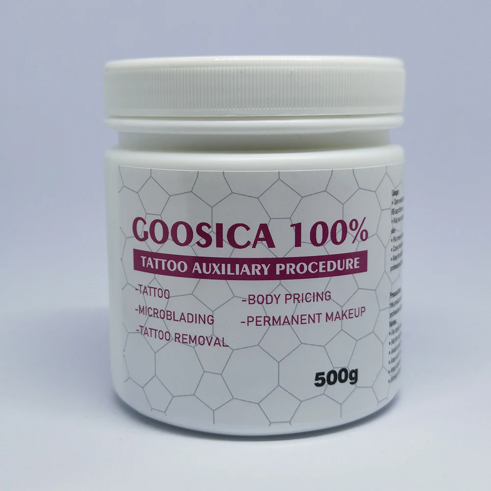 NEW 100% Goosica Tattoo Cream for Permanent Makeup Face Beauty Microblading Piercing Auxiliary Eyebrow Lips Liner 500g