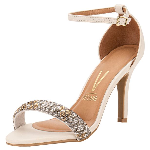 Sandália Feminina Salto Fino Vizzano 62491003 MARFIM 37