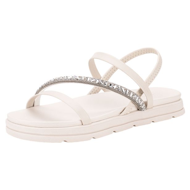 Sandália Feminina Flat Moleca - 5490104 MARFIM 34