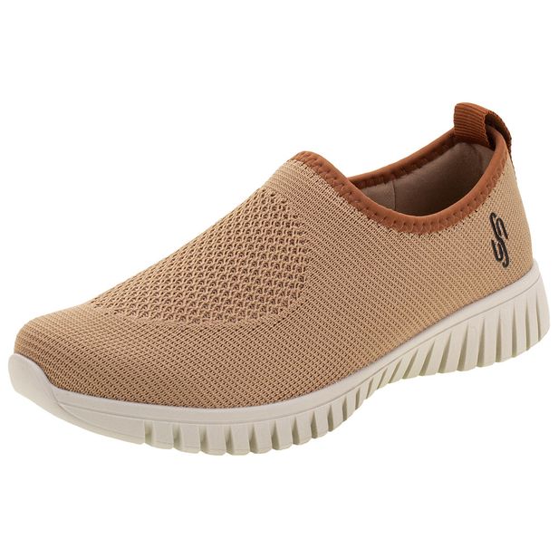 Tênis Feminino Gaspea Tricot Usaflex - AE2208 CAMEL 34