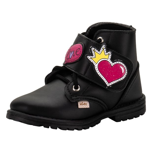 Bota Infantil Feminina Coturno Fashion Kidy 0840086 PRETO 22