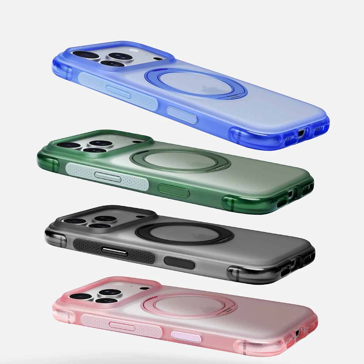 Luxury Airbag Anti-drop Magnetic Rotating Bracket Phone Case For iPhone 17Pro Max for Magsafe Touch Camera Button Cover