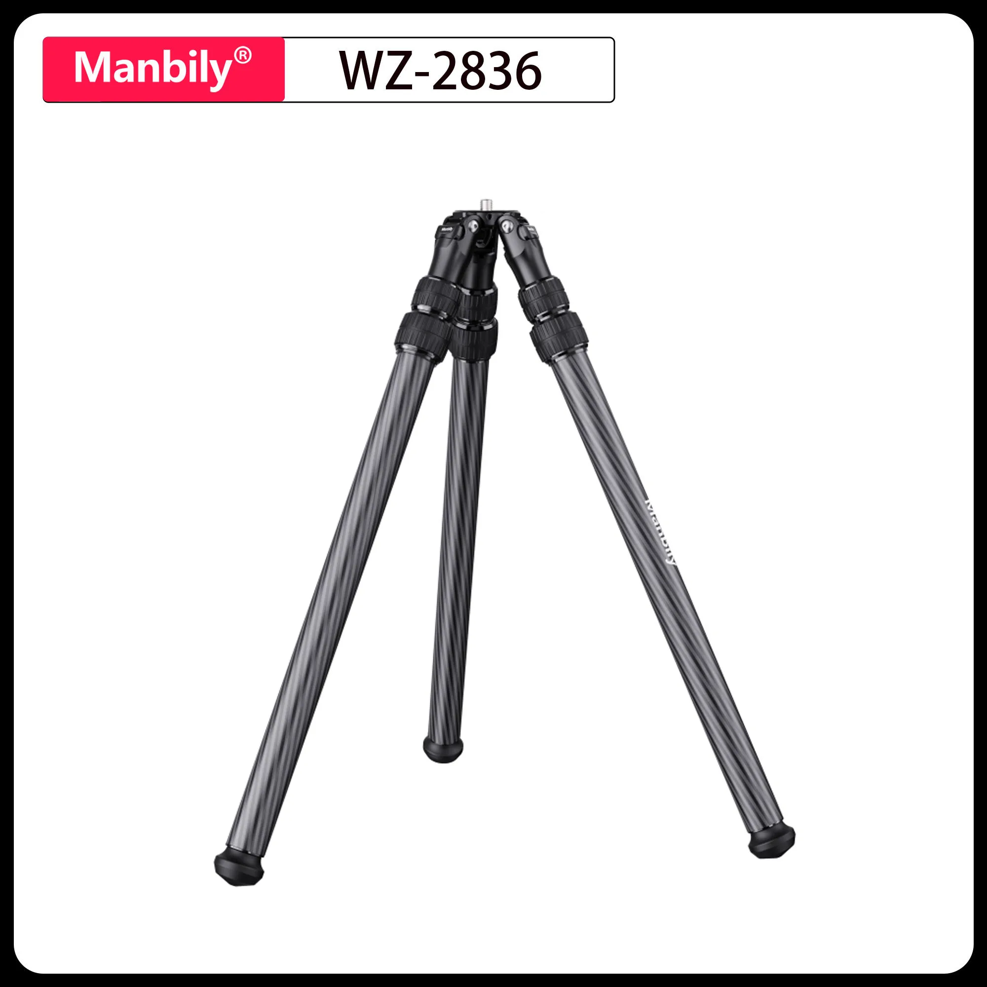 Manbily WZ-2836 Professional Hunting Carbon Fiber Tripods 36mm Tube Tripods Without Ballhead