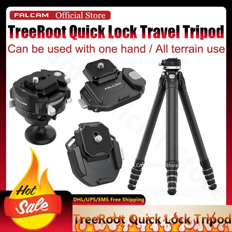 Falcam Treeroot Quick Lock Travel Tripod One Hand and All Terrain Use Carbon Fiber Panoramic Photography Tripod for Sony Canon