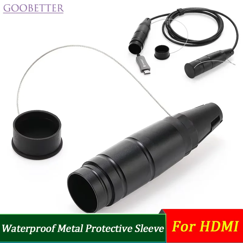 Metal Waterproof Protective Sleeve for HDMI Optical Fiber Cable, Outdoor Dust Cover, Data Performance for Rental Home Theater