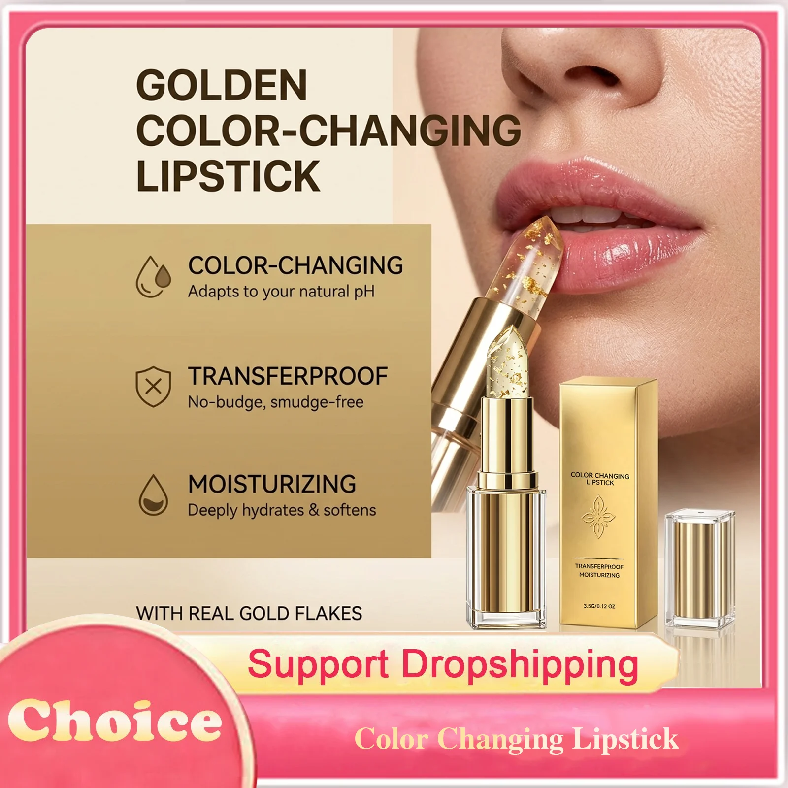 Color Changing Lipstick Non Greasy Fade Lip Line Hydrating Refreshing Lip Gloss Relieve Dryness Moisturizing Nourishing Lip Balm
