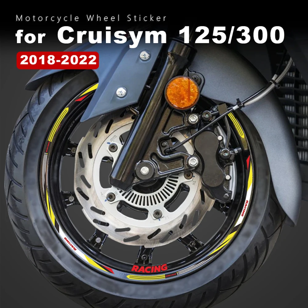 Motorcycle Wheel Sticker Waterproof for SYM Cruisym 300 125 Accessories Joymax 300 125 2018-2023 2022 Rim Strip Tape Decal