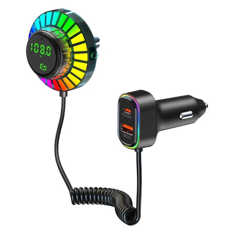 BC96 Wireless Bluetooth 5.3 FM Transmitter Car Adapter Handfree Calling PD 30W QC 3.0 Fast Charging for Xiaomi iPhone Samsung