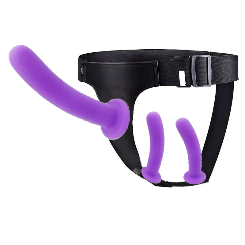 Adjustable Silicone Strap On Dildo Harness, Long Slim Wearable Pegging Dildo Panties for Women Men Couples, Soft Flexible Strap-