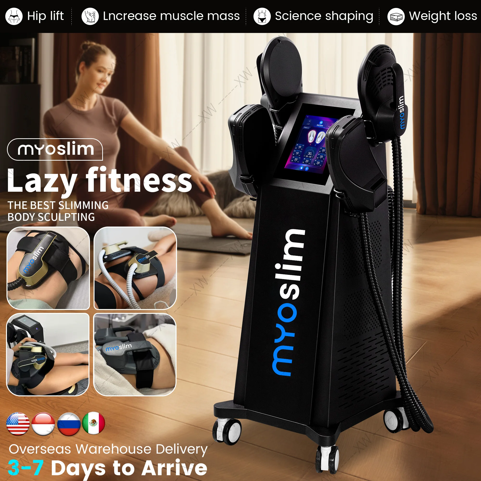 MYOslim 8500W 20Tesla EMS Muscle Stimulator Portable Body Sculpting Machine Professionalism Slimming Weight Loss For Salon