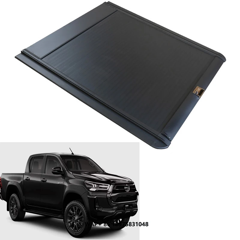 Hilux Accessories Aluminum Alloy Retractable Roll up Hard Type Tonneau Cover for  HILUX Locking Waterproof Pick-up Truck