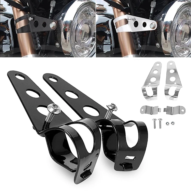 Motorcycle Headlight Mount Bracket Chopper Headlamp Turn Light Adjustable Motos Fork Mount Bracket 28-36mm 35-48mm