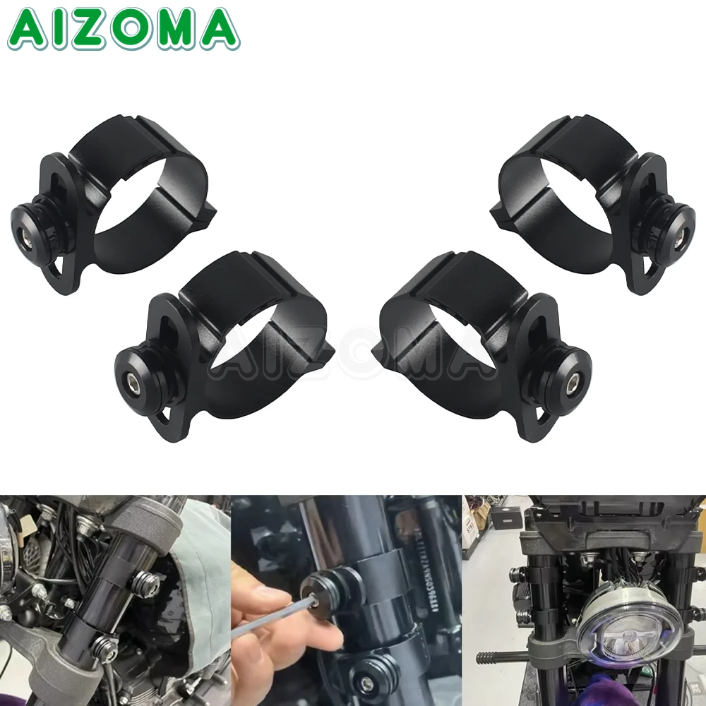 Motorcycle Headlight Fairing Mount Clamp 48mm-55mm Front Forks Bracket For Harley Dyna Softail Sportster XL 1200 883 Street Bob