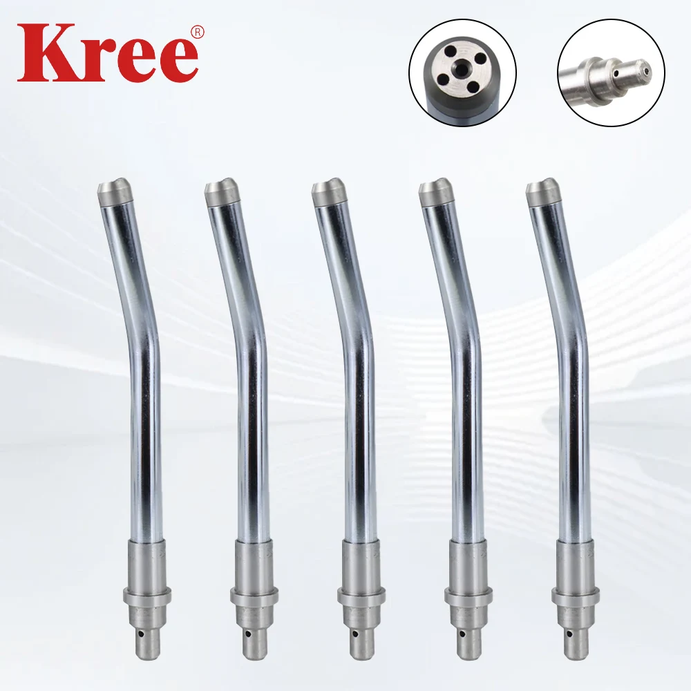 Dental Tri Syringe Nozzle Tips Metal Bend Air Water Spray Replacement Tip Compatible with 3 Way Dental Triple Syringe Handpiece