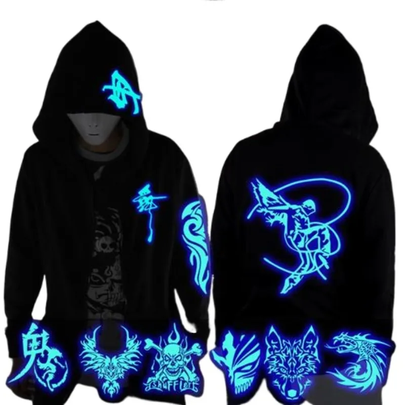 Men's and Women's Ghost Dance Clothes, Men's and Women's Student Clothing, Luminous Trolley Sweater Jacket, Fluorescent Clothing