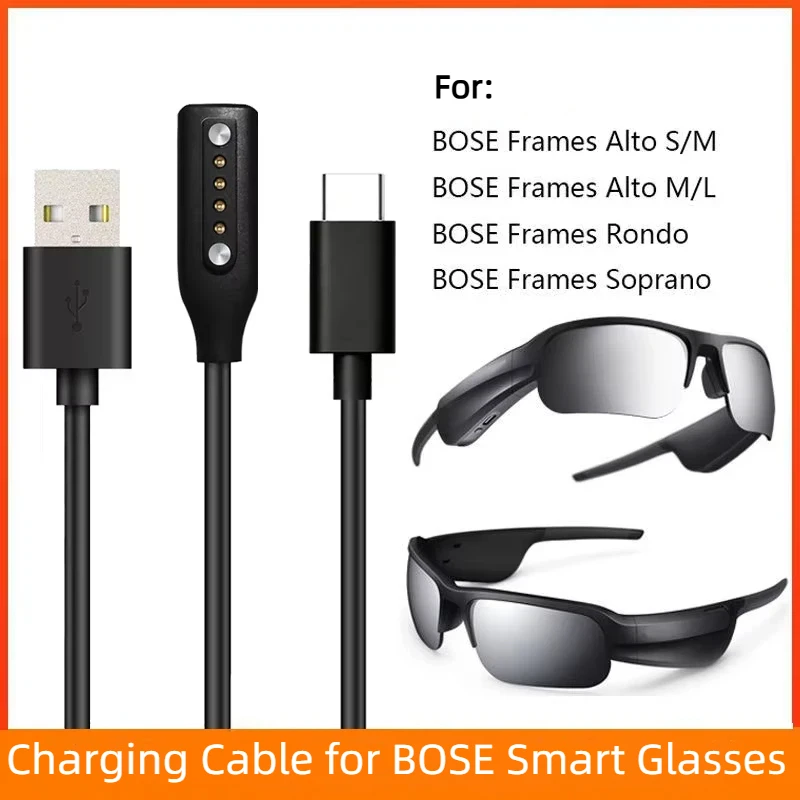 For Bose Frames Alto SM L /Rondo/Soprano Smart Glasses Charging Cable Type C/ USB Magnetic Charger Accessory