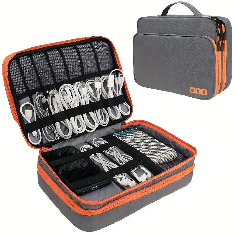 Portable USB Data Line Charger Storage Bag Travel Multi Layer Cable Organizer Cable Storage Bag Digital Electronic Organizer