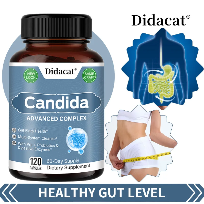 Candida Gut Detox Capsules with Oregano Aloe Vera, Black Walnut, Supports Intestinal Balance, Digestive Comfort & Daily Vitality