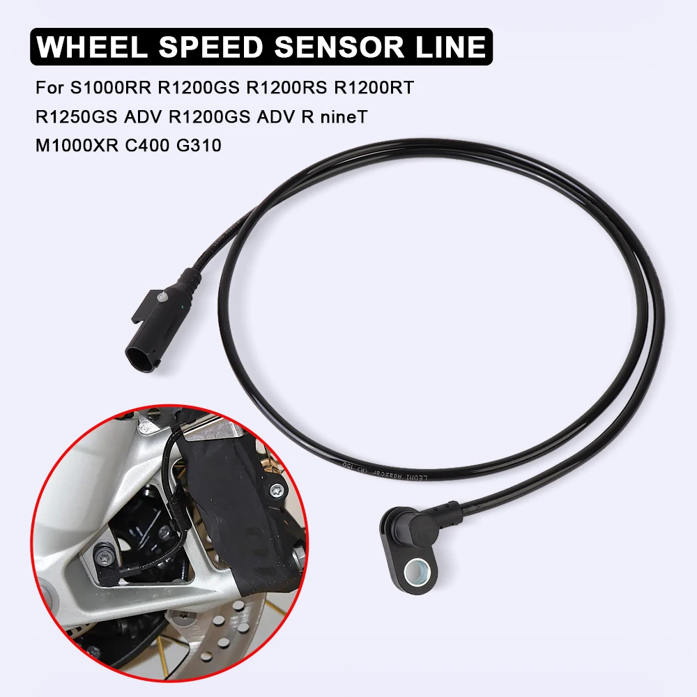 For BMW S1000RR R1200RT R1200GS R1250GS ADV R Nine T G310 C400 M1000XR Motorcycle Wheel Speed ABS Signal Sensor Wire Accessories
