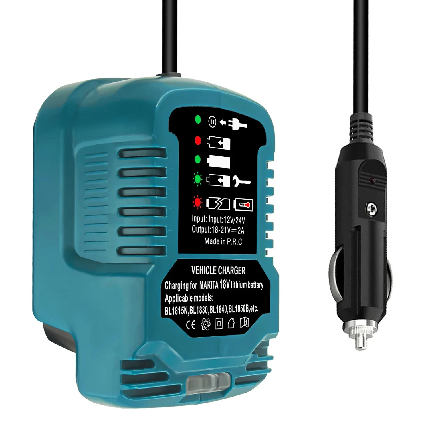 12V 24V Car Charger For Bosch 18V Battery 2A Fast Charging LED Light Vehicle Power Adapter Lithium Battery