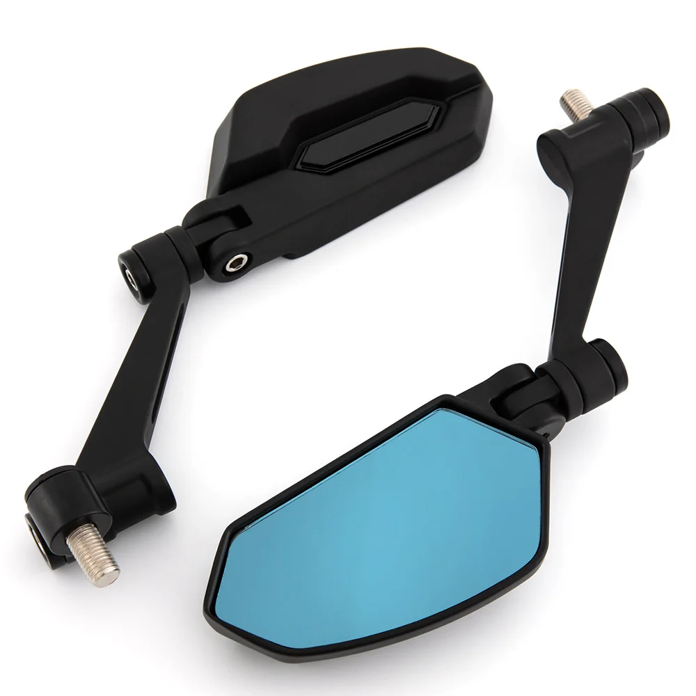 Universal Motorcycle Side Rearview Mirrors Blue Anti-glare Mirrors Foldable 8MM 10MM Bolts for Honda  CB1000R / CB1300 / CB600F