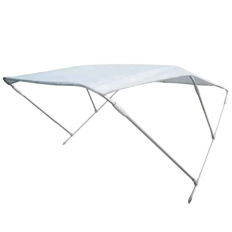 4 Bow Bimini Top, 4-Arch Foldable Frame, 600D Oxford Cloth Rainproof Sunshade Canopy, for Marine Pontoon Fishing Boat Yacht